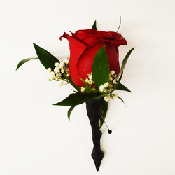 Classic Red Rose Boutonniere from Casey's Garden Shop & Florist, Bloomington Flower Shop