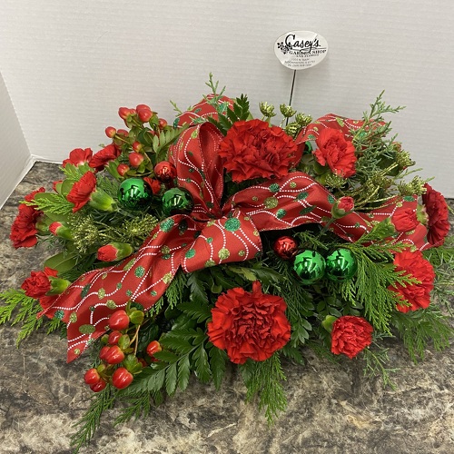 Festive Centerpiece from Casey's Garden Shop & Florist, Bloomington Flower Shop