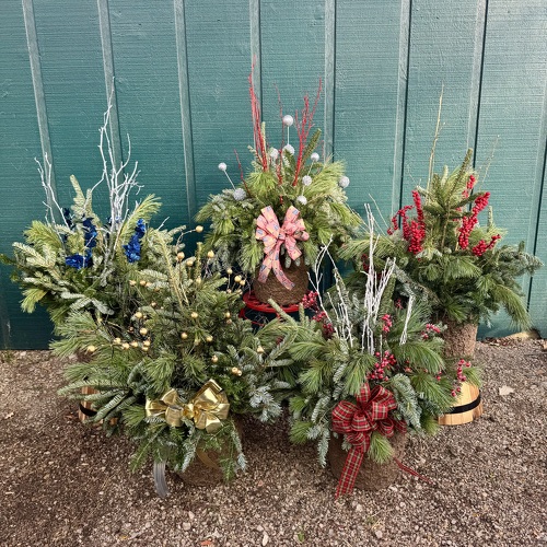 Deluxe Winter Porch Pot from Casey's Garden Shop & Florist, Bloomington Flower Shop