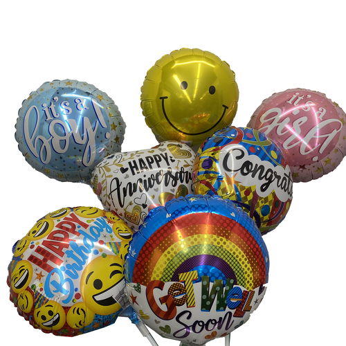 9" Air Filled Mylar Balloons from Casey's Garden Shop & Florist, Bloomington Flower Shop