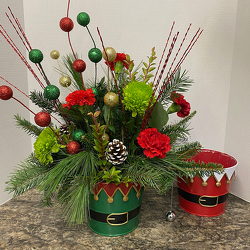 Festive Elf from Casey's Garden Shop & Florist, Bloomington Flower Shop