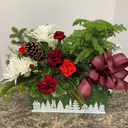 Green Merry Crate-mas from Casey's Garden Shop & Florist, Bloomington Flower Shop