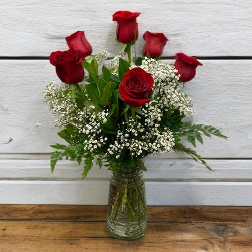 Half Dozen Red Roses - Classic from Casey's Garden Shop & Florist, Bloomington Flower Shop