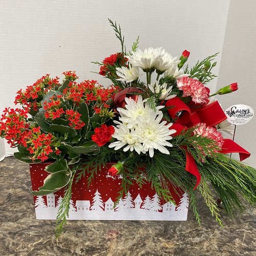 Red Merry Crate-mas from Casey's Garden Shop & Florist, Bloomington Flower Shop