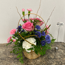 Woven Willow Basket from Casey's Garden Shop & Florist, Bloomington Flower Shop